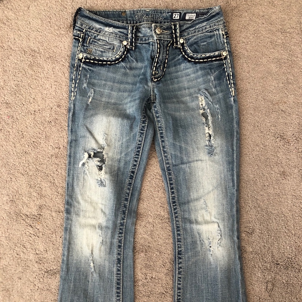 Miss Me Distressed Bootcut Jeans